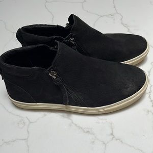 Gianni Bini suede slip-ons with zippers , black, size 7